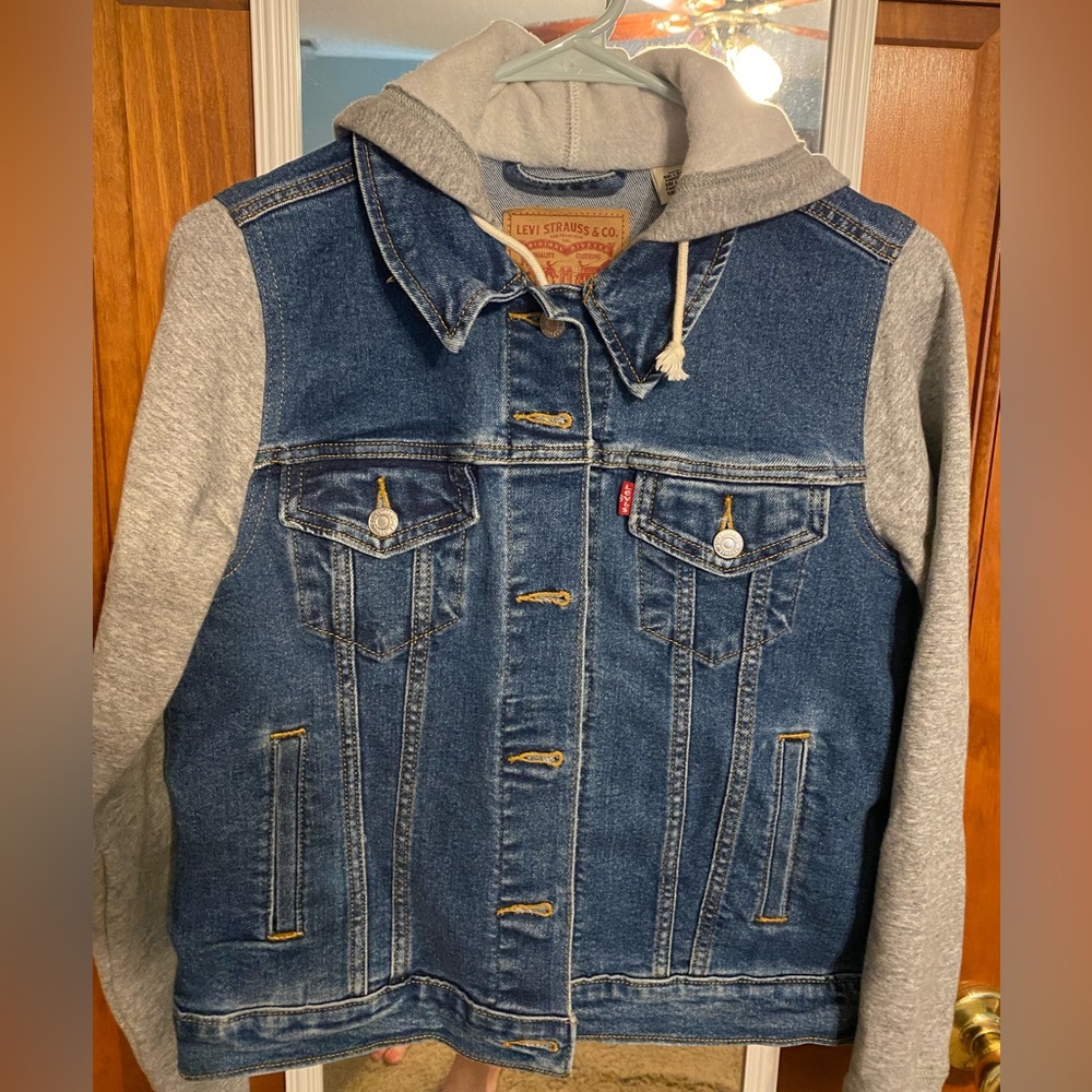 Levi’s Denim Jacket with hoodie sleeves and hood